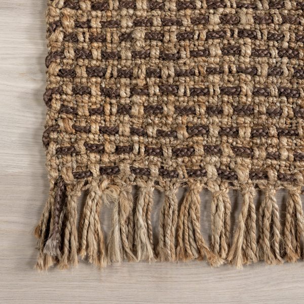 Pilar Jute Solid Tasseled Rug | Natural For Sale