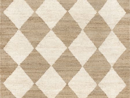 Louie Diamond Checkerboard Jute Rug | Natural Online now