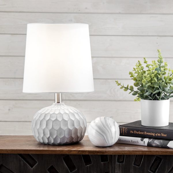 15-inch Recessed Cement Globe Table Lamp | Light Grey Online