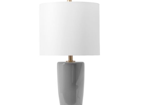 24-inch Glazed Ceramic Vase Table Lamp | Grey Cheap