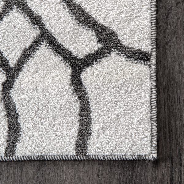 Wavy Diamond Lattice Rug | Grey on Sale