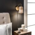 16-inch Rattan Plug-In Wall Sconce | Brass Online