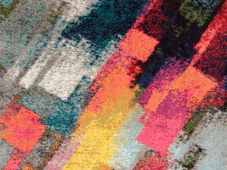 Abstract Sunrise Shag Rug | Multicolor Online now