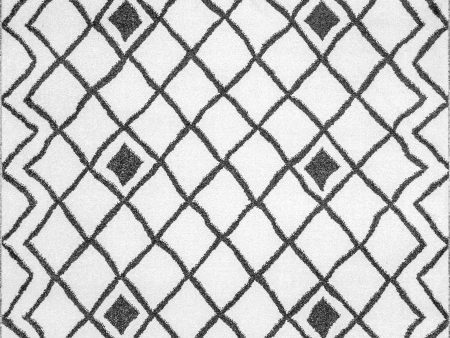 Wavy Diamond Lattice Rug | Grey on Sale