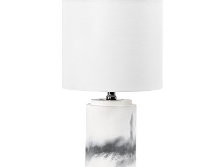 19-inch Beveled Concrete Table Lamp | White Cheap