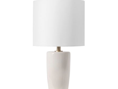 24-inch Glazed Ceramic Vase Table Lamp | Cream Online now