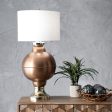 31-inch Welded Iron Kettle Globe Table Lamp | Copper Hot on Sale