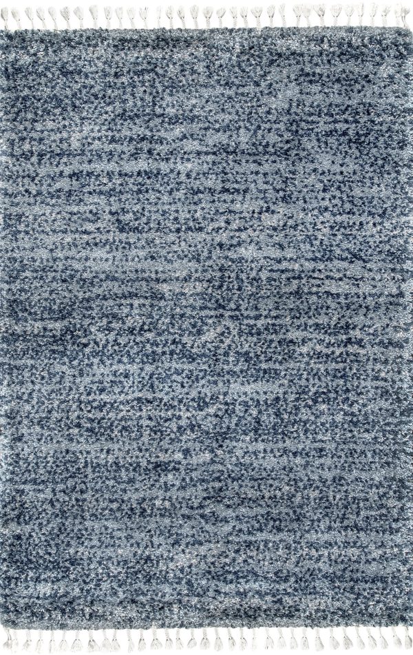 Shaded Shag With Tassels Rug | Blue Hot on Sale