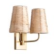 13-inch Rattan Double Wall Sconce | Brass Cheap