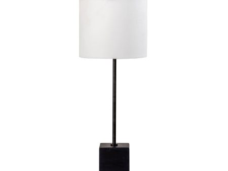 25-inch Marble Cube Table Lamp | Black Cheap