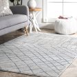 Flannery Modern Trellis Rug | Grey Discount