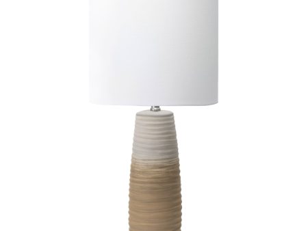 30-inch Ombre Ceramic Striated Spire Table Lamp | Brown Online