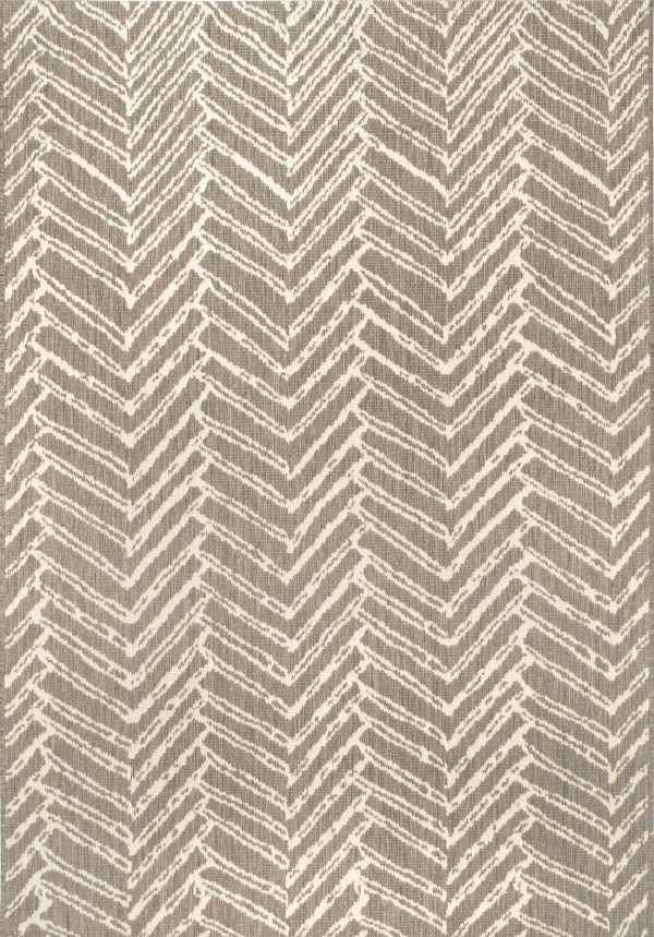 Herringbone Indoor Outdoor Rug | Brown Online now