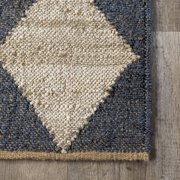 Louie Diamond Checkerboard Jute Rug | Charcoal Online