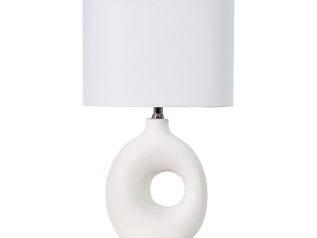 23-inch Ceramic Cutout Chamber Table Lamp | White Hot on Sale