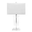 25-inch Helena Crystal Ionic Column Table Lamp | Clear Fashion