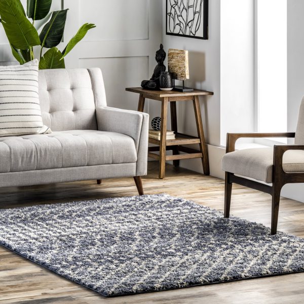 Moroccan Trellis Soft Shag Rug | Grey Online Sale