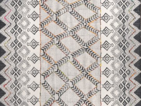 Teri Cotton Geometric Rug | Grey Supply