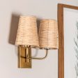 13-inch Rattan Double Wall Sconce | Brass Cheap