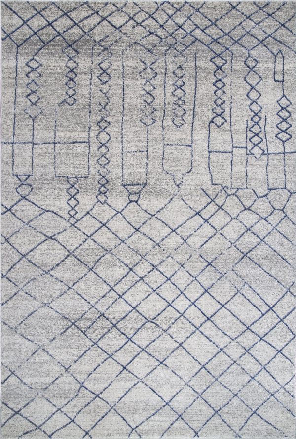 Flannery Modern Trellis Rug | Grey Discount