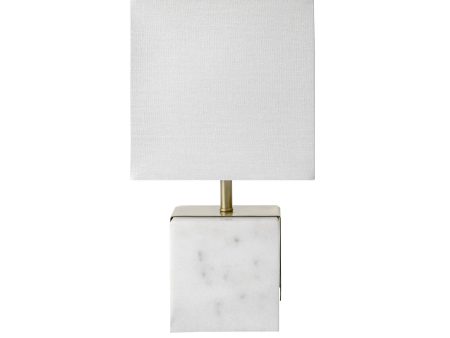 17-inch Plated Marble Cube Table Lamp | Ivory Online Hot Sale