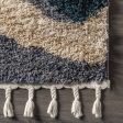 Abstract Iris Shag with Tassel Rug | Blue Fashion