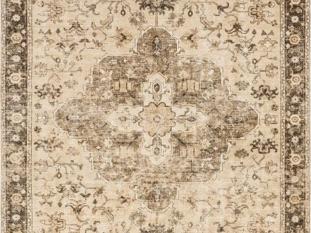 Amaryllis Medallion Washable Rug | Brown Sale