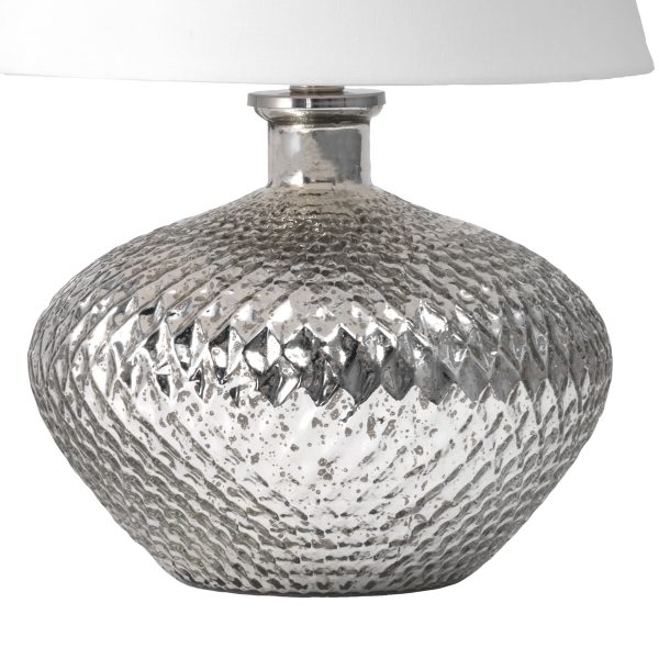 19-inch Depressed Glass Diamond Vase Table Lamp | Silver Online Hot Sale