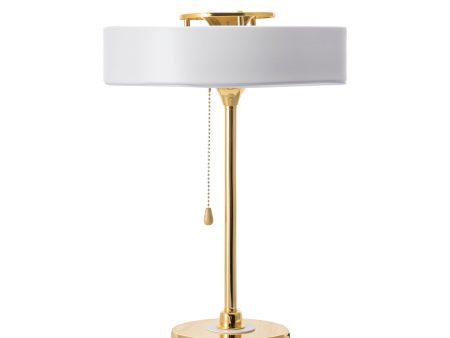 16-inch Iron Stemmed Candlestick Table Lamp | Brass on Sale