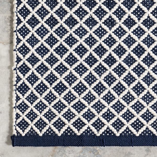 Trellis Handwoven Indoor Outdoor Rug | Navy Cheap