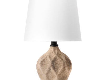 18-inch Distressed Ceramic Standard Table Lamp | Beige Fashion