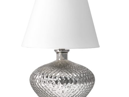 19-inch Depressed Glass Diamond Vase Table Lamp | Silver Online Hot Sale