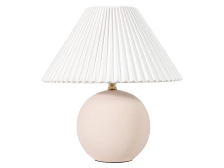 17-inch Ceramic Pleated Table Lamp | Beige Online