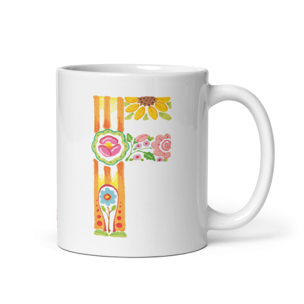 Alphabet Garden Letter F Mug For Sale