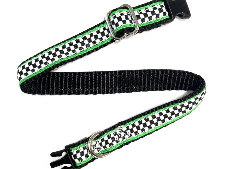 Green Checkered Cat Collar Fashion