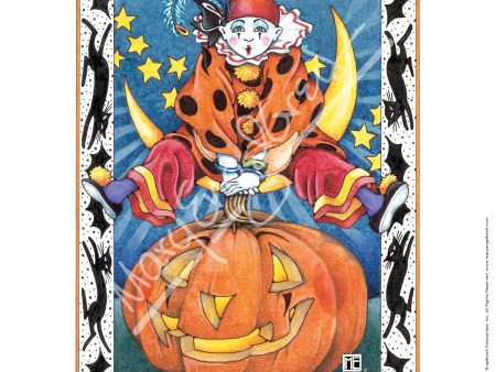 Clown Jumping Over Pumpkin Fine Art Print Sale