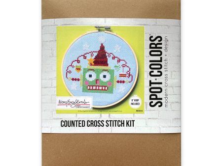 Green Christmas Robot Cross Stitch Kit Sale