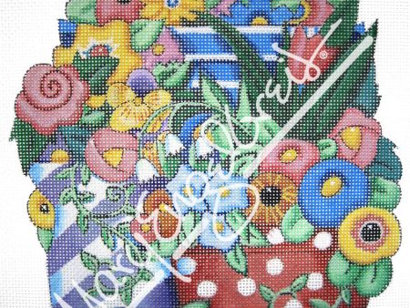 Needlepoint Canvas: Floral Sunshine For Sale