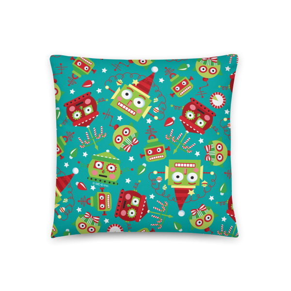 Turquoise Holiday Robots Pillow Online Hot Sale