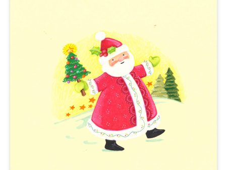 Super Cute Santa With Tree Art Sale