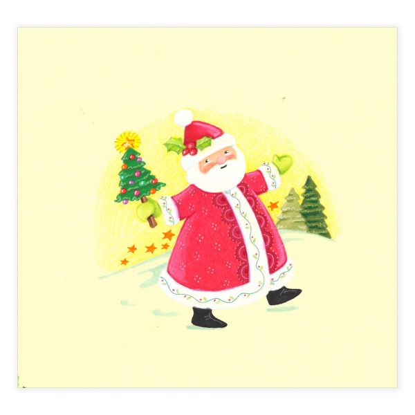 Super Cute Santa With Tree Art Sale