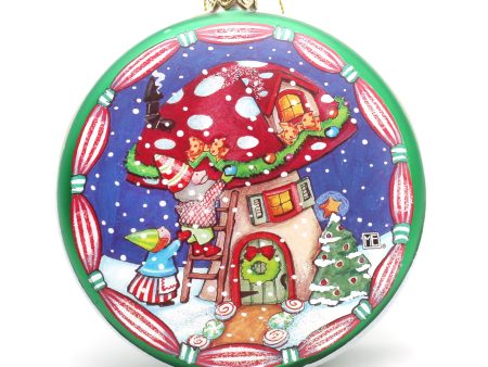 Christmas Toadstool Home Glass Ornament Fashion