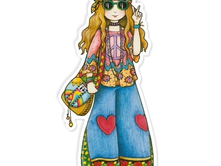 Hippie Chick Sticker Cheap