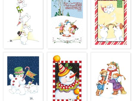 Christmas Snowpeople Postcards Supply