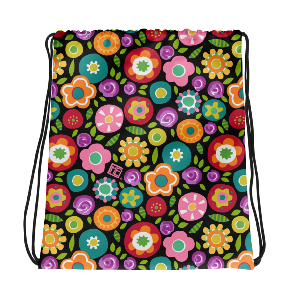 Rainbow Floral Drawstring Bag Cheap