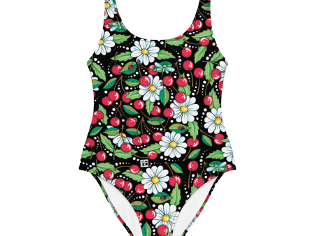 Cherry Daisy One-Piece Swimsuit For Cheap