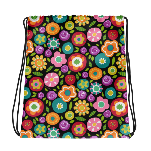 Rainbow Floral Drawstring Bag Cheap