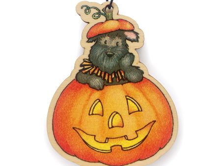 Scottie Pumpkin Wooden Ornament Sale