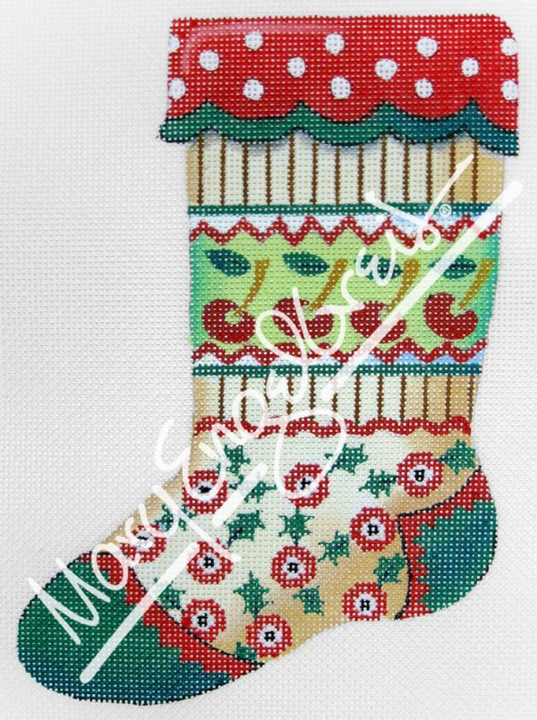 Needlepoint Canvas: Stocking Cherry Bands For Sale