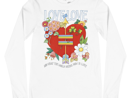 Love World Heart Unisex Long Sleeve Shirt Hot on Sale